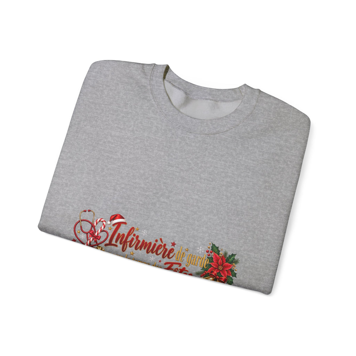 Holiday Nurse Crewneck Sweatshirt — 'Infirmière en Fêtes' Christmas Nursing Gift