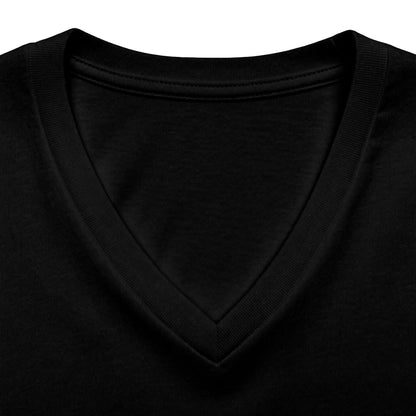Halloween Sister Graphic V-Neck Tee — Cute Spooky Sisters Pumpkin Bat Design