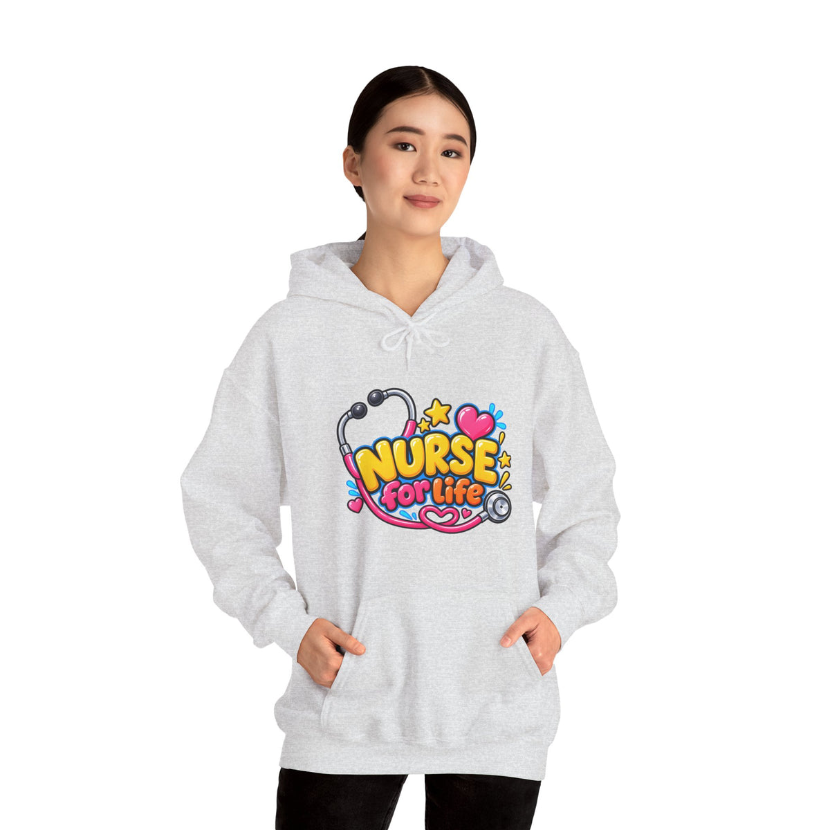 Nurse for Life Hoodie — Cute Colorful Nurse Story Graphic Pullover