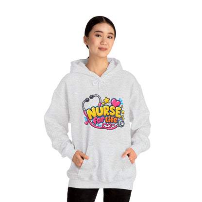 Nurse for Life Hoodie — Cute Colorful Nurse Story Graphic Pullover