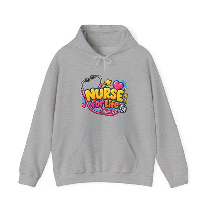 Nurse for Life Hoodie — Cute Colorful Nurse Story Graphic Pullover