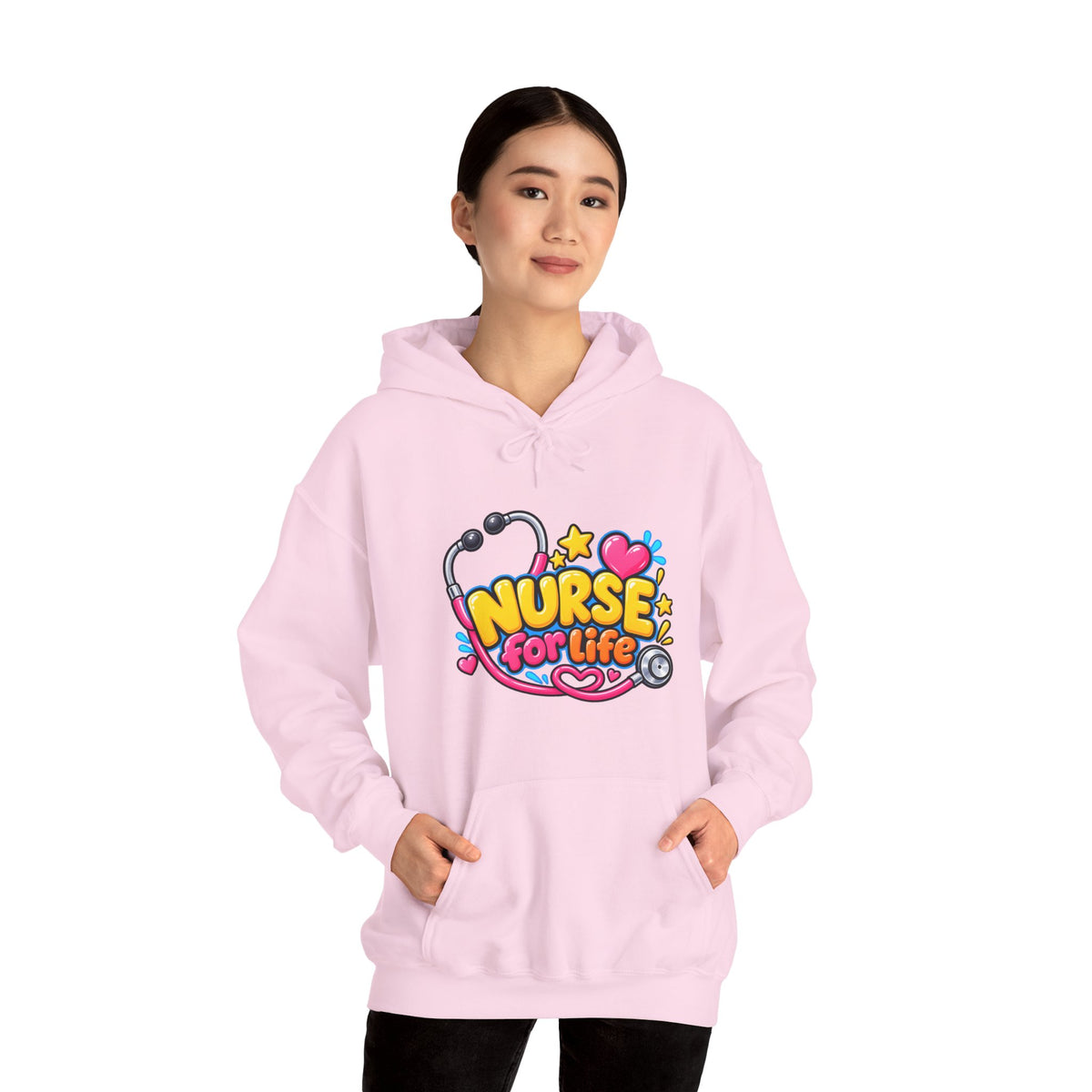 Nurse for Life Hoodie — Cute Colorful Nurse Story Graphic Pullover