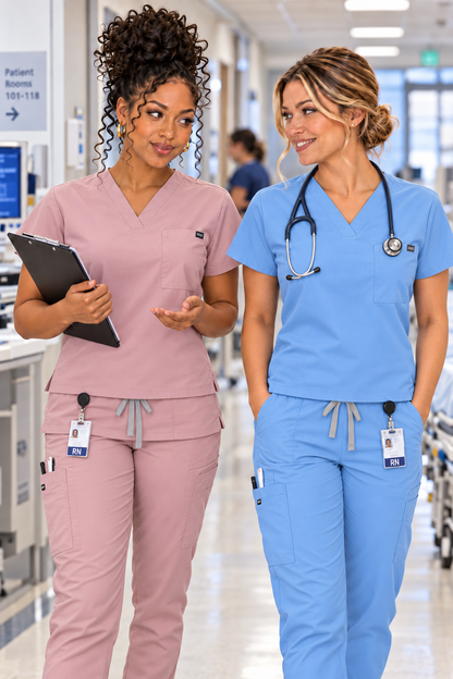 Medical Uniforms for Summer Nurse Women Fashion Uniforms Cool Fabric Short Sleeve Medical Scrubs Clothes Nursing Elastic Pants