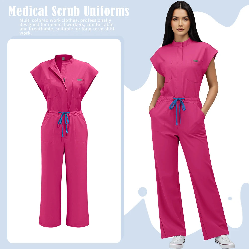Dentist Clinical Overalls Surgical Uniforms Woman Hospital Nursing Jumpsuit Medical Nurse Clothes Beauty Salon Spa Workwear New