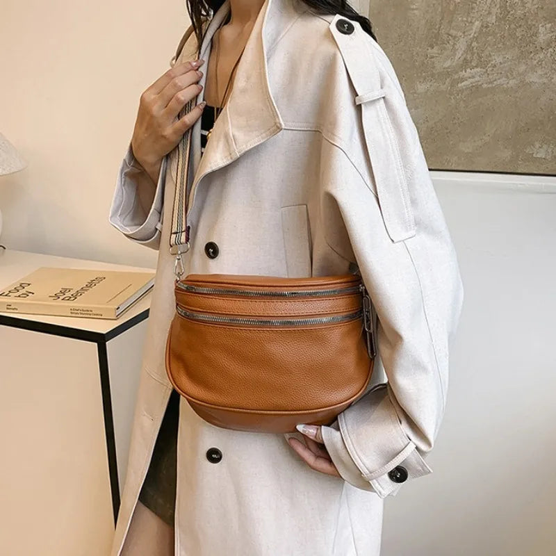 Sac banane chic pour femme - Sac banane chic en cuir synthétique - Cadeau idéal