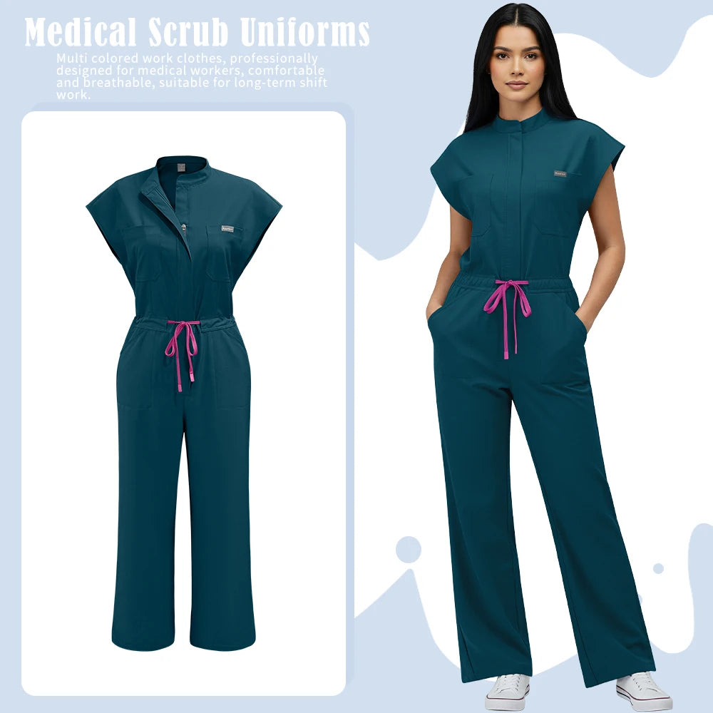 Dentist Clinical Overalls Surgical Uniforms Woman Hospital Nursing Jumpsuit Medical Nurse Clothes Beauty Salon Spa Workwear New