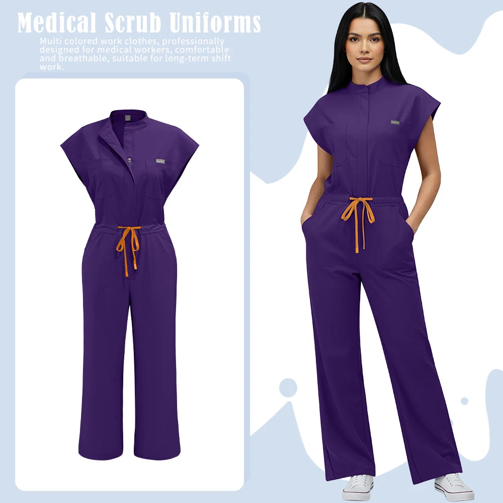Dentist Clinical Overalls Surgical Uniforms Woman Hospital Nursing Jumpsuit Medical Nurse Clothes Beauty Salon Spa Workwear New