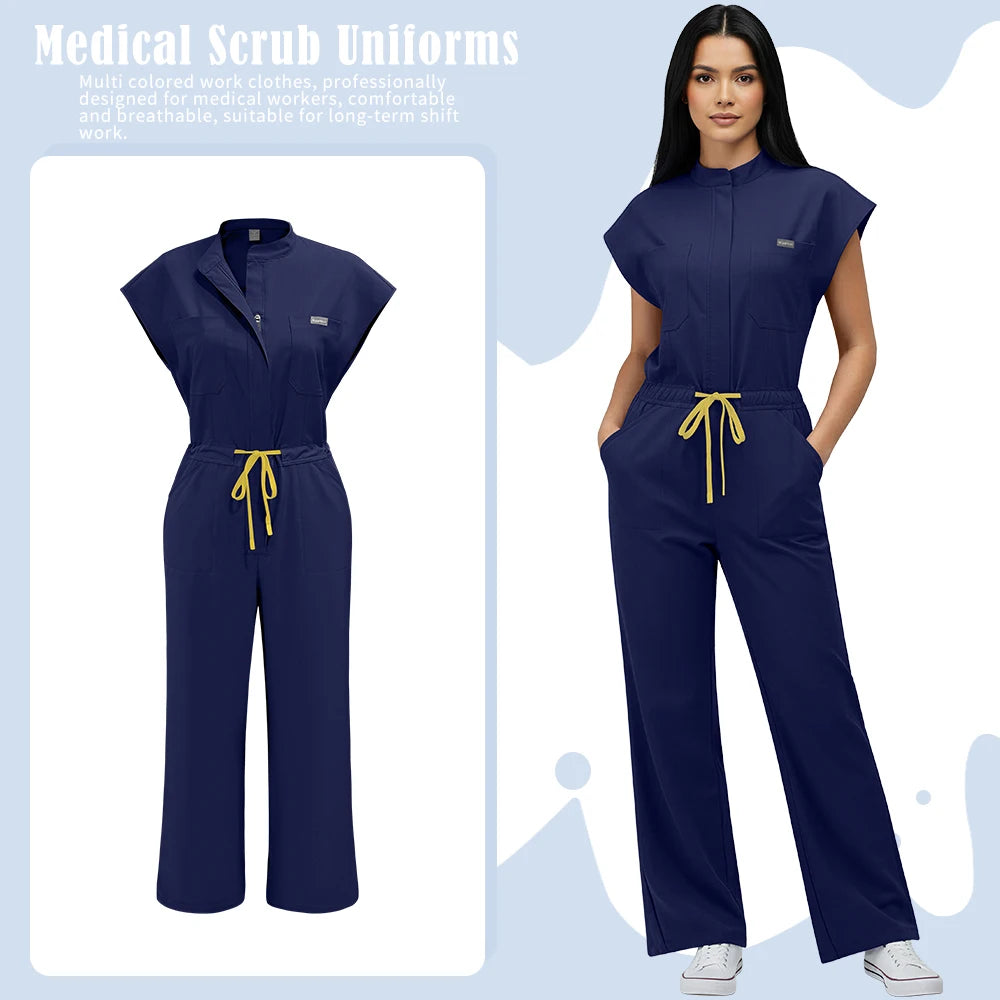 Dentist Clinical Overalls Surgical Uniforms Woman Hospital Nursing Jumpsuit Medical Nurse Clothes Beauty Salon Spa Workwear New
