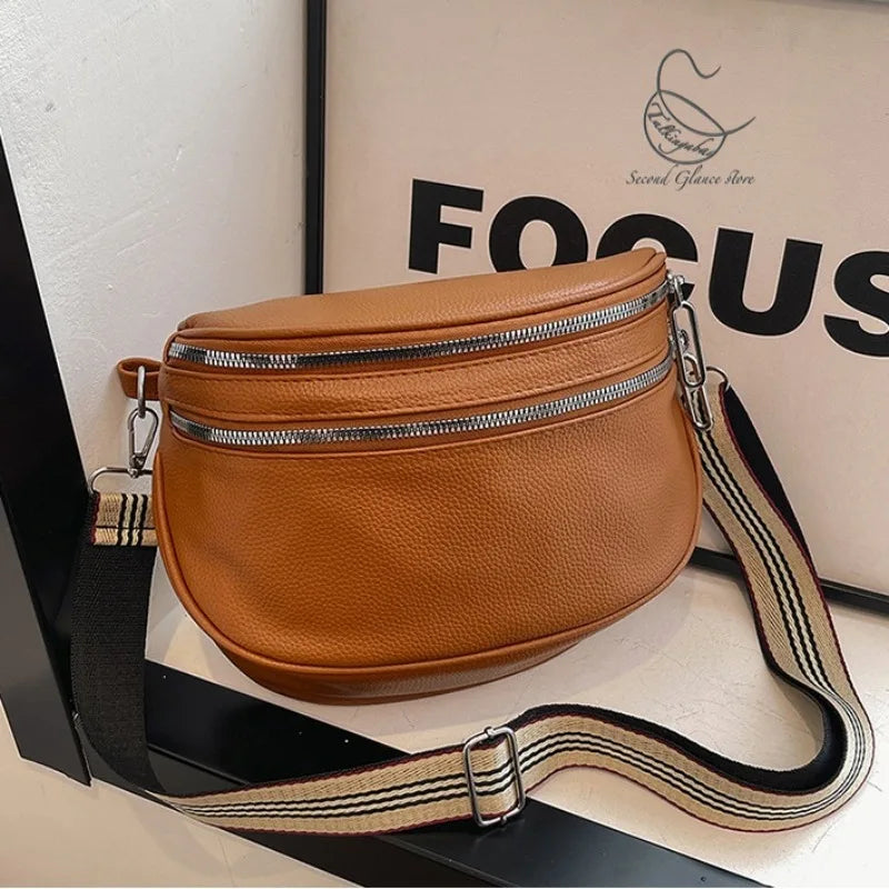 Sac banane chic pour femme - Sac banane chic en cuir synthétique - Cadeau idéal
