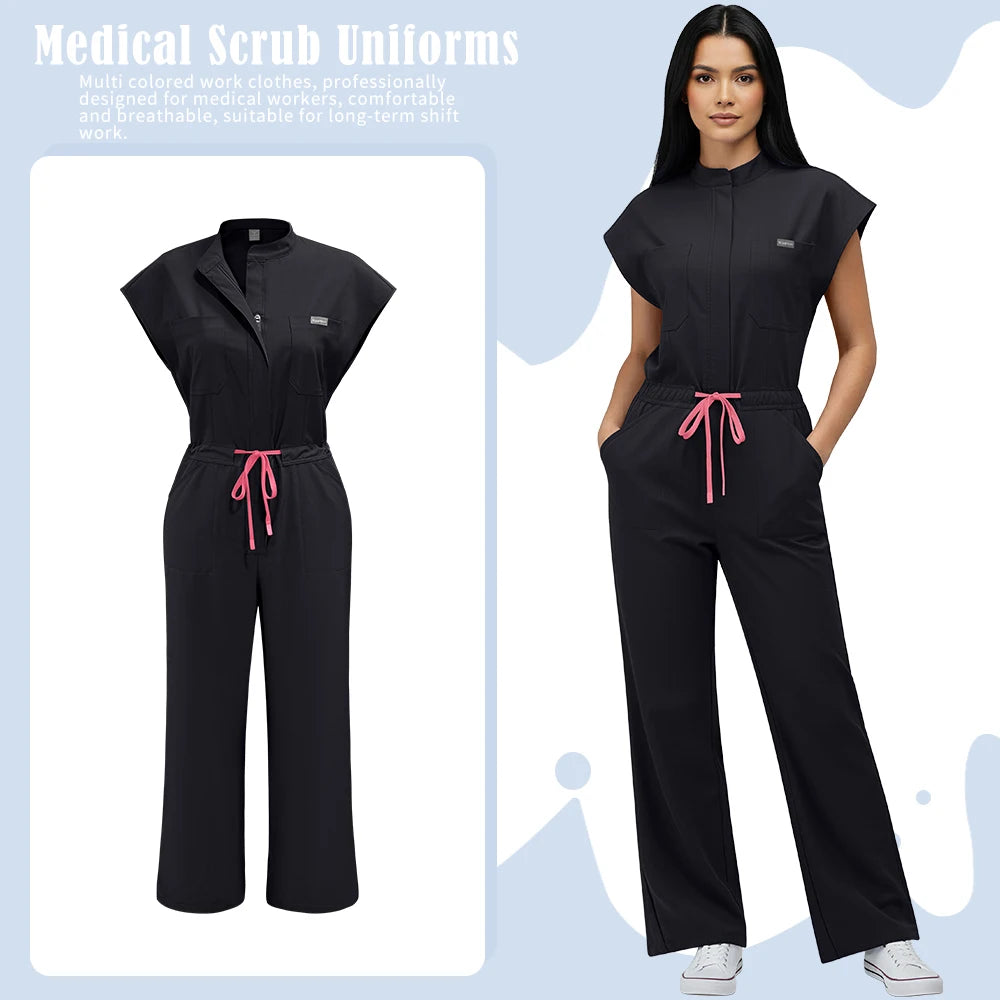Dentist Clinical Overalls Surgical Uniforms Woman Hospital Nursing Jumpsuit Medical Nurse Clothes Beauty Salon Spa Workwear New